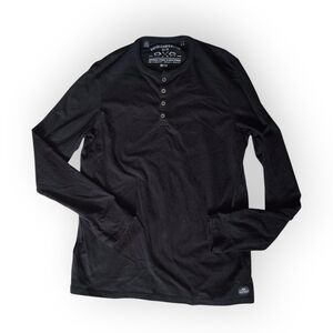 Buffalo David Bitton Black Long Sleeve Henley